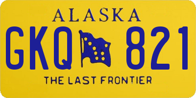 AK license plate GKQ821