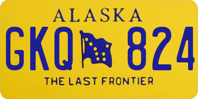 AK license plate GKQ824