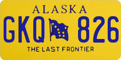 AK license plate GKQ826