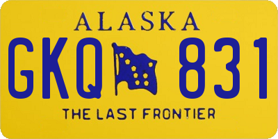 AK license plate GKQ831