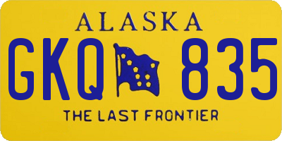 AK license plate GKQ835