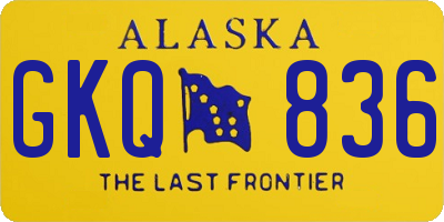 AK license plate GKQ836