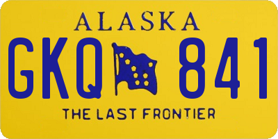 AK license plate GKQ841