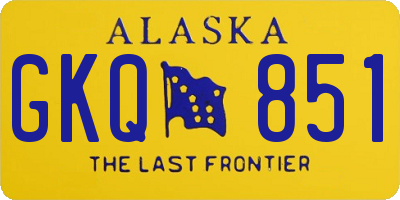 AK license plate GKQ851