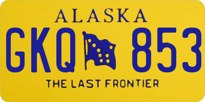 AK license plate GKQ853