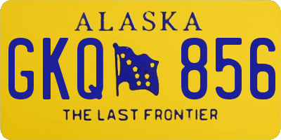 AK license plate GKQ856