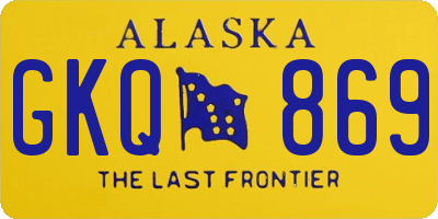 AK license plate GKQ869