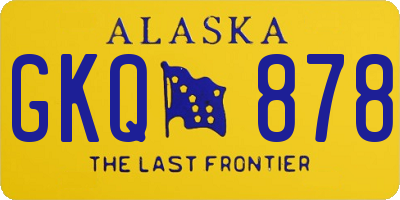 AK license plate GKQ878