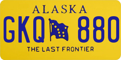 AK license plate GKQ880