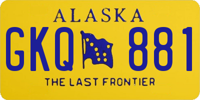 AK license plate GKQ881