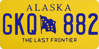 AK license plate GKQ882