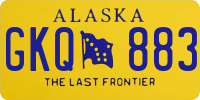 AK license plate GKQ883