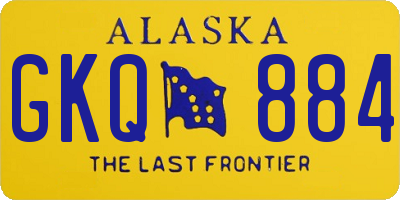 AK license plate GKQ884