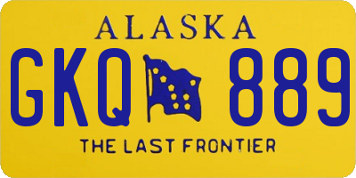 AK license plate GKQ889