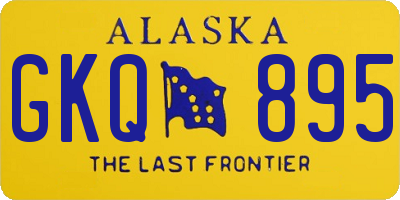 AK license plate GKQ895