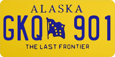 AK license plate GKQ901