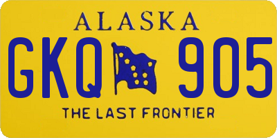 AK license plate GKQ905