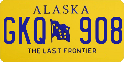 AK license plate GKQ908