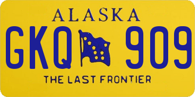 AK license plate GKQ909