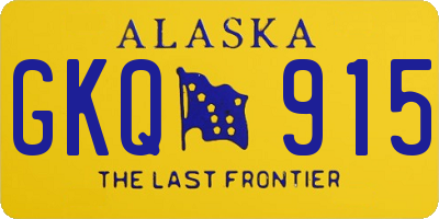 AK license plate GKQ915