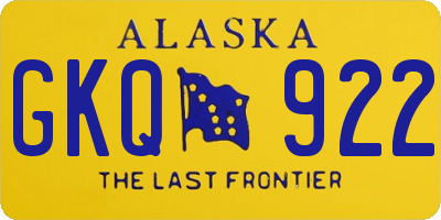 AK license plate GKQ922