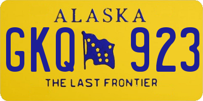 AK license plate GKQ923