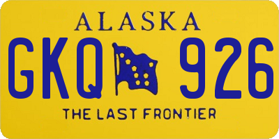 AK license plate GKQ926