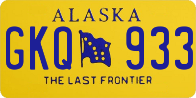 AK license plate GKQ933