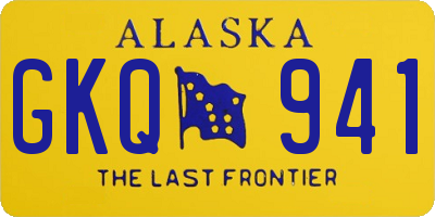 AK license plate GKQ941