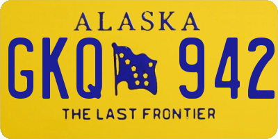 AK license plate GKQ942