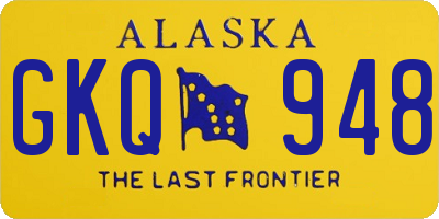 AK license plate GKQ948