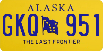 AK license plate GKQ951