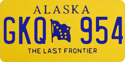AK license plate GKQ954