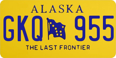 AK license plate GKQ955