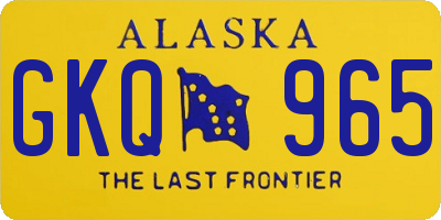 AK license plate GKQ965