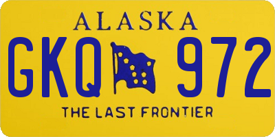 AK license plate GKQ972
