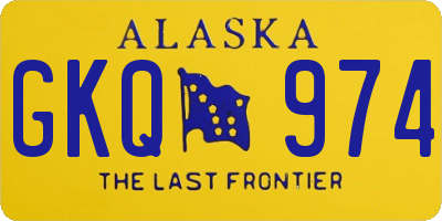 AK license plate GKQ974