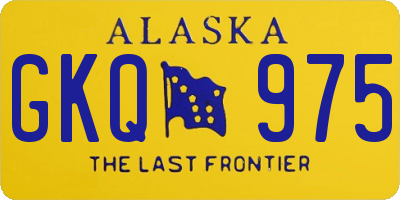 AK license plate GKQ975