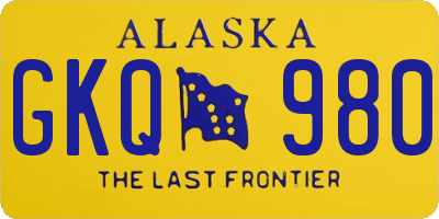 AK license plate GKQ980