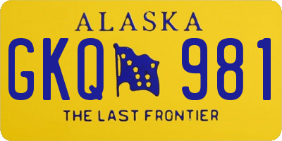 AK license plate GKQ981
