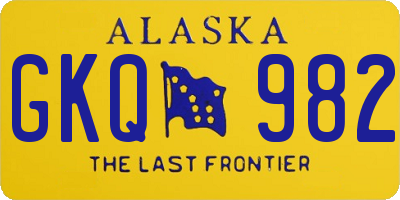 AK license plate GKQ982