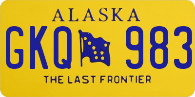 AK license plate GKQ983