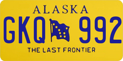 AK license plate GKQ992