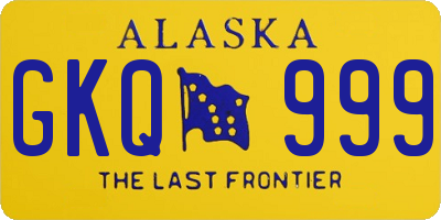 AK license plate GKQ999