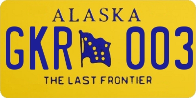 AK license plate GKR003