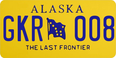 AK license plate GKR008