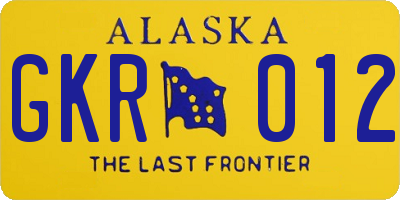 AK license plate GKR012
