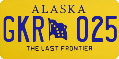 AK license plate GKR025