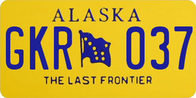 AK license plate GKR037