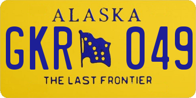 AK license plate GKR049